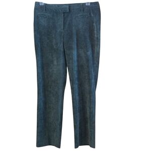 New Directions Pin-Wale Corduroy Pants Green Size 12 Straight Leg Faux Pockets